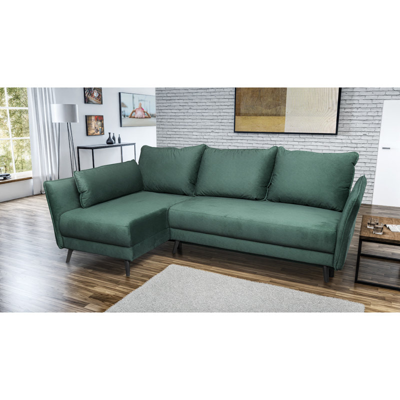 Bobbie 4 Seater Sofa Bed, DarkGreen, Left Hand Facing