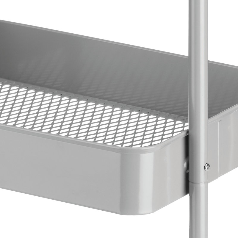 Alisha 17.05'' W Shelving Unit with Wheels, Alloy Grey