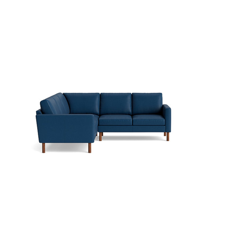 Laguna Leather Sectional, Left Hand Facing, Leather - Deep Blue