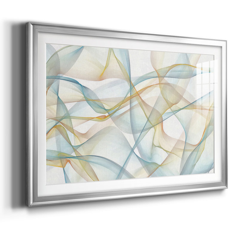 "Curves and Waves", cadre VI avec cadre biseauté et verre biseauté, Argent, H 19 po x l 27 po x P 1,5 po