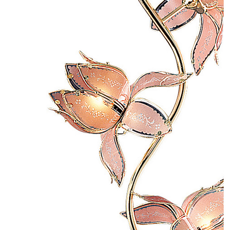 Lampe de plancher fantaisie 73" Bayard, Laiton / rose