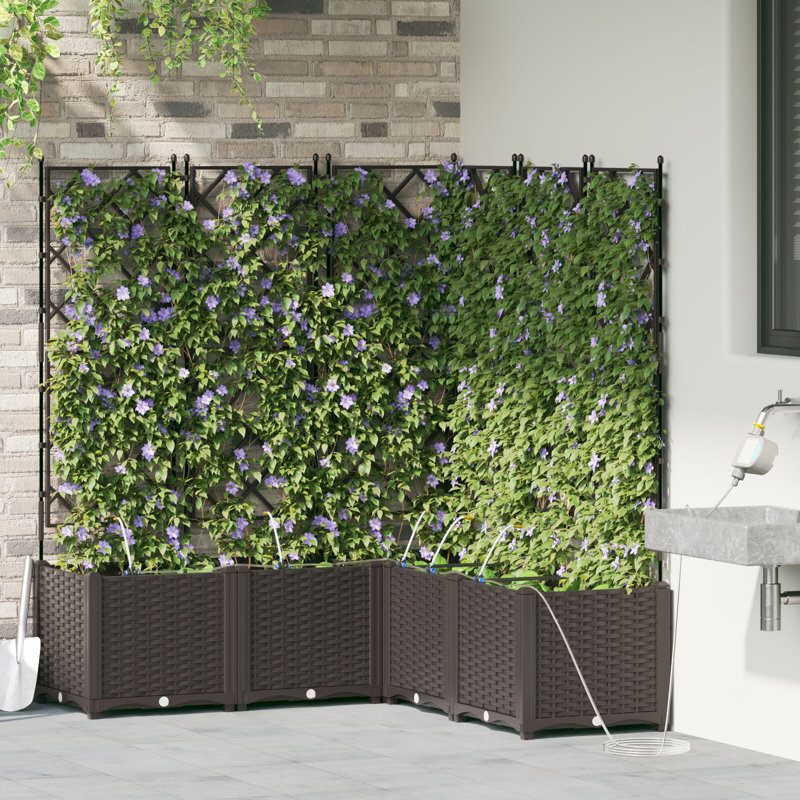 Garden Planters Poly Large Expandable Plant Stand, Black, 142cm H x 120cm W x 120cm D