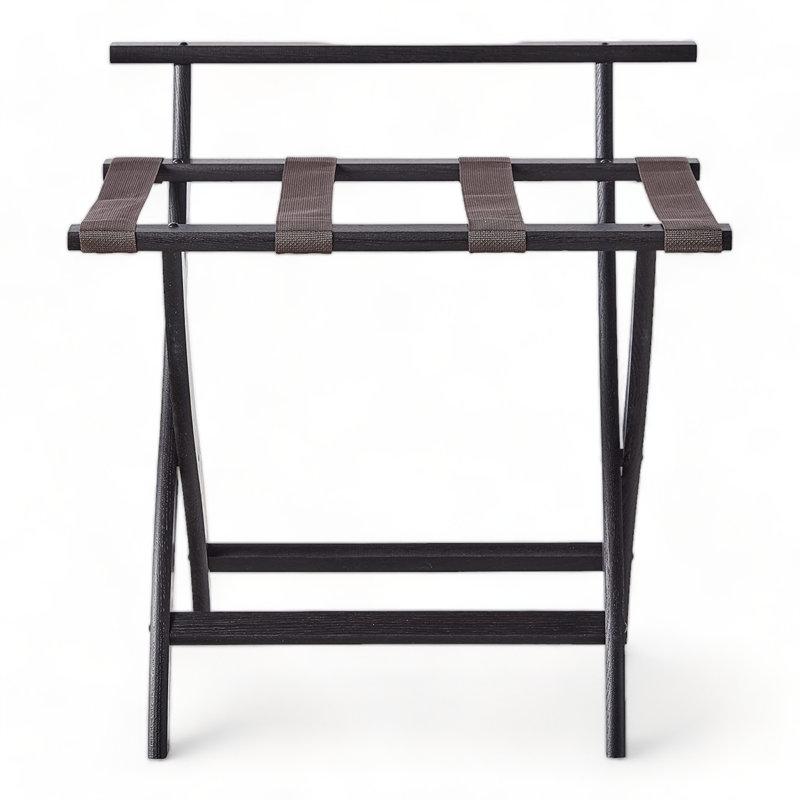 Porte-bagage en bois, Argent, Noir