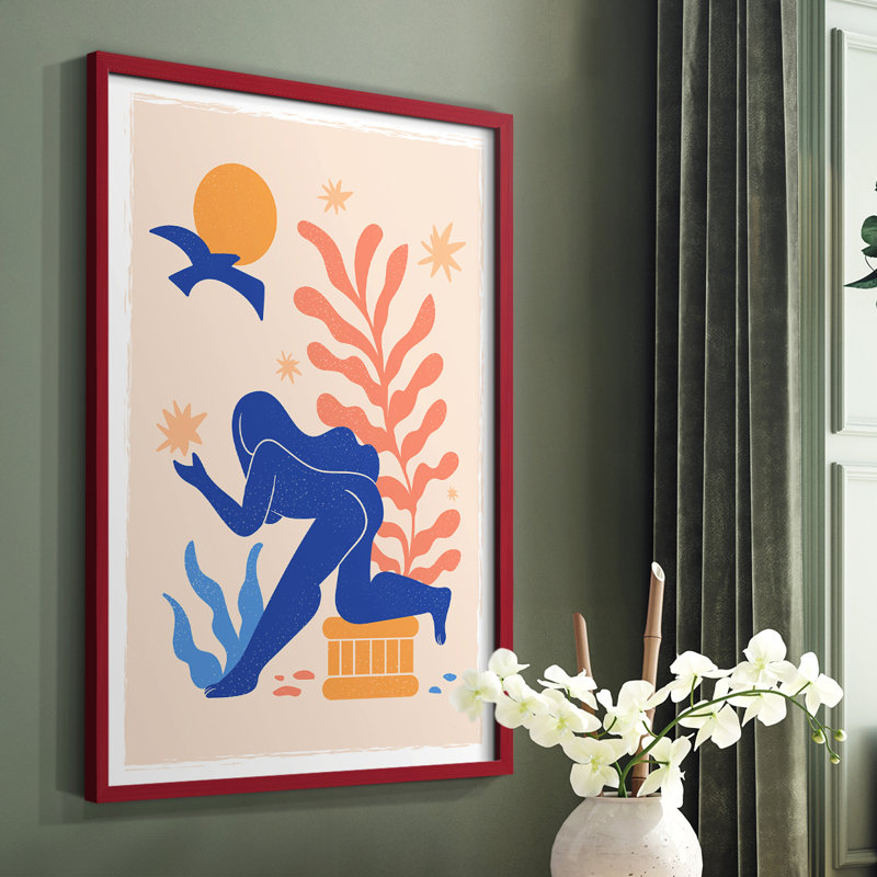 Matisse CDLXI Framed Print - Solid Wood, Red Single Picture Framed, 10" H x 8" W