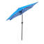 Parasol de jardin de 9 pi avec motif bleu, forme ronde, mât en acier de 1,49 po de diamètre, 6 nervures, système à manivelle, inclinaison à bouton-poussoir, évent pour stabilité, eau et glace extérieure - bleu, auvent, haut-131141276