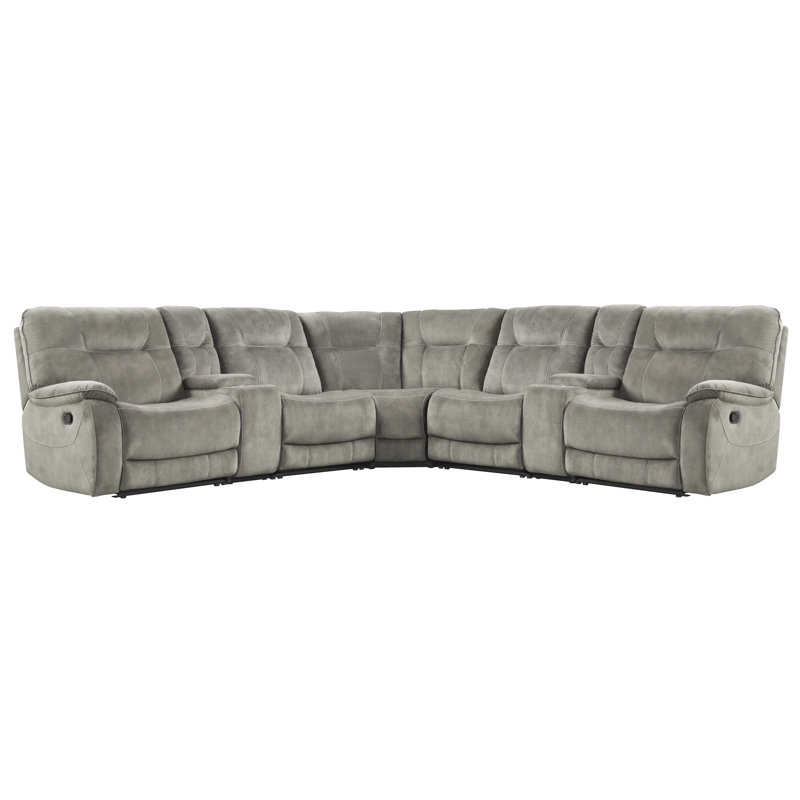 Canapé modulaire inclinable manuel 7 pièces Karliyah, Ombre naturelle