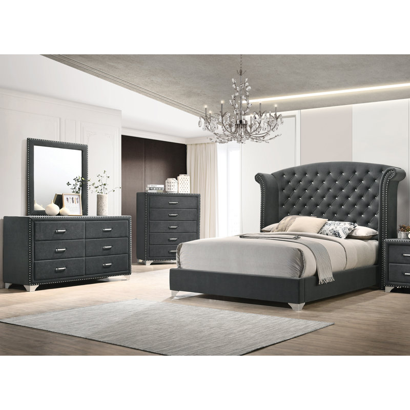 Jersey Flat Wall Mirror, Gray