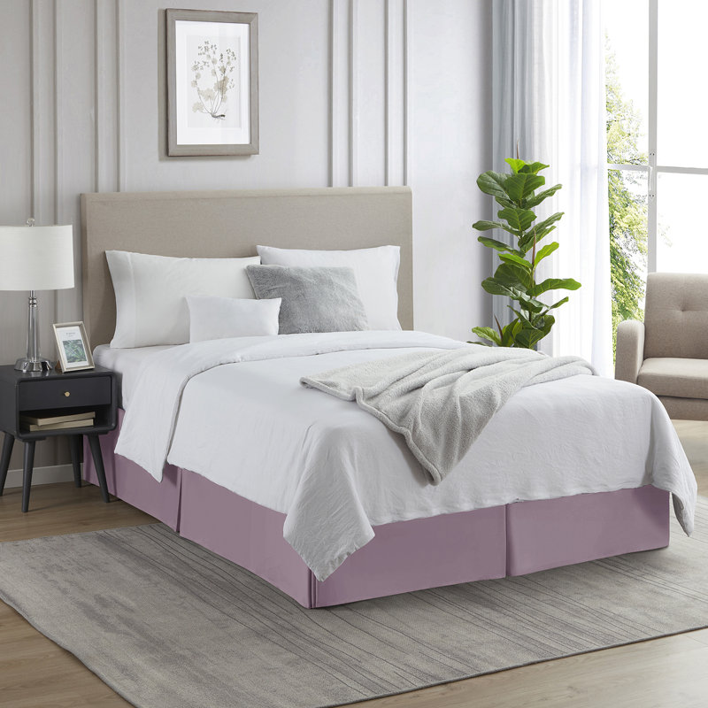 Luxury Pleated 14" Bed Skirt, Twin XL, Dusty Purple