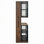 Vitrine de 70 pouces avec portes et lumières en verre, étagère de rangement coulissante multifonctionnelle, armoires de rangement en bois