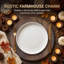 Paquet de 12 assiettes décoratives à grain de bois 13 pouces Rustic