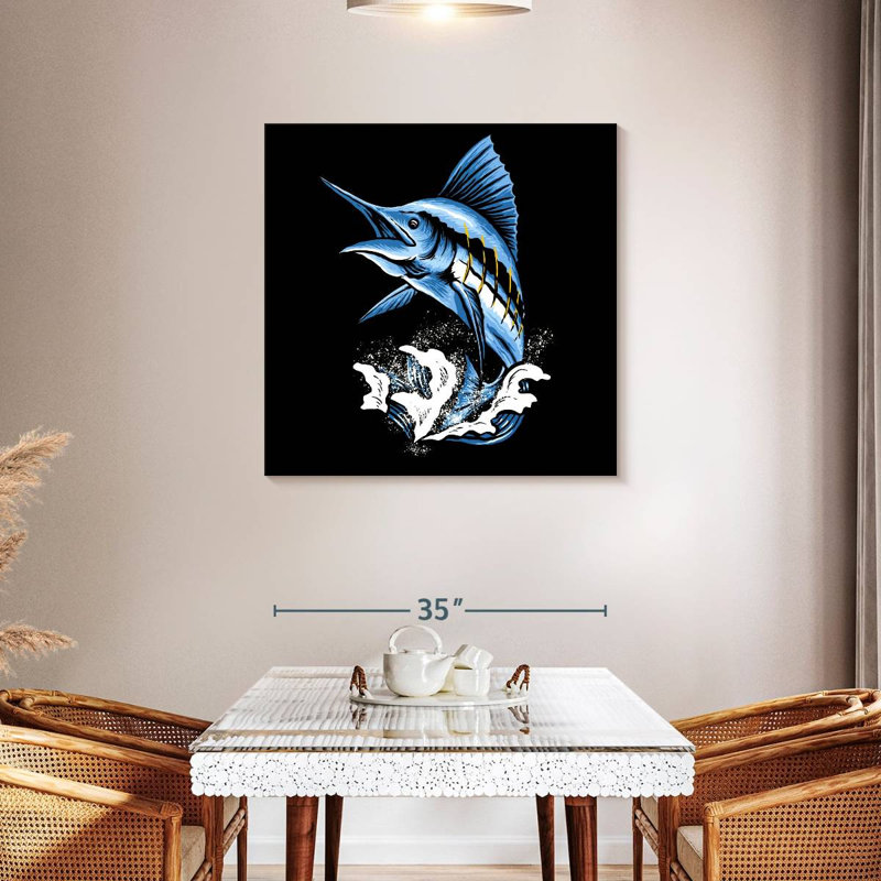 Brampt Jumping Marlin Fish, 36" H x 36" W