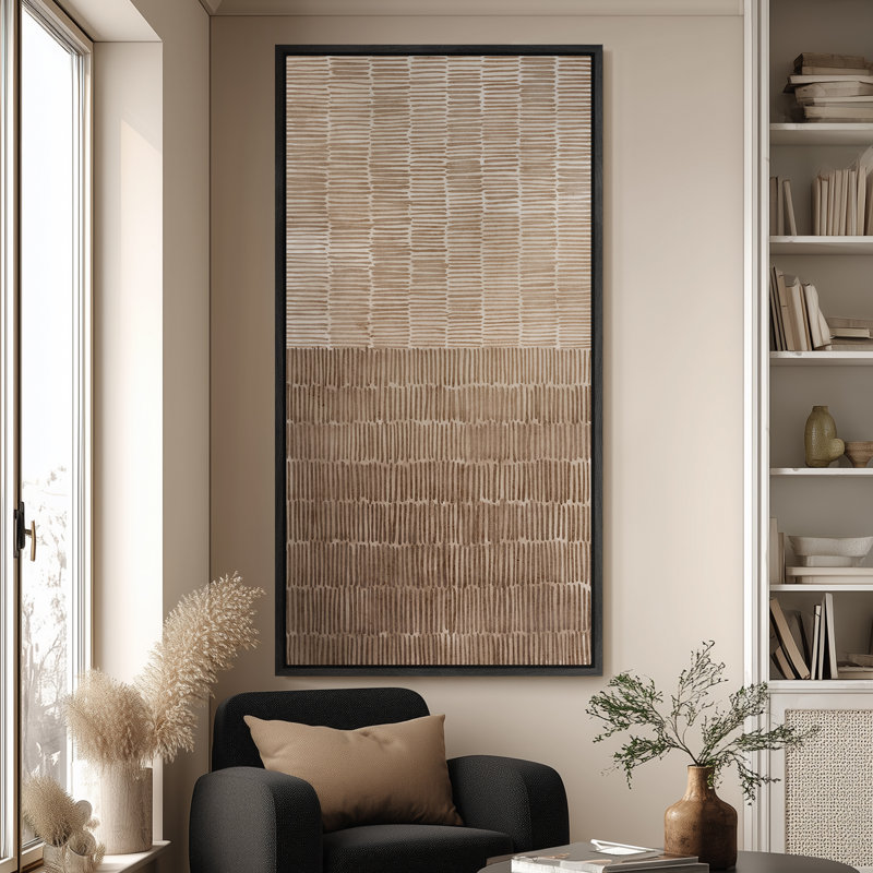 Très grand art mural rétro encadré pour art classique, H 60 po x l 30 po, Noir