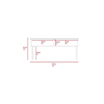 Atlanta Lift Top Coffee Table, One Shelf, Carbon Espresso / Onyx