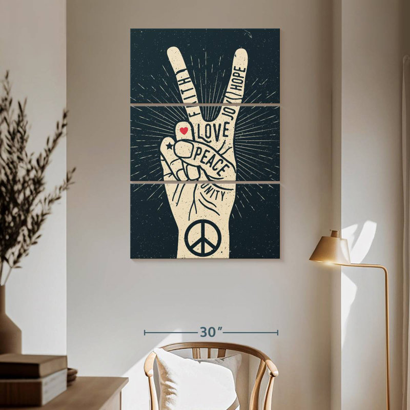 Hiltrun Peace Sign Typography, 65" H x 42" W