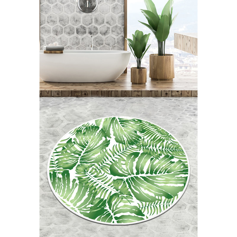 Tapis de bain antibactérien, 39,4 po de diamètre, 100% polyester, hauteur de poils de 0,4 po | Dessous antidérapant, lavable à la machine à 86 ° F | Doux et durable, parfait pour la sécurité et le confort de la salle de bain | 700 g / m² pour une