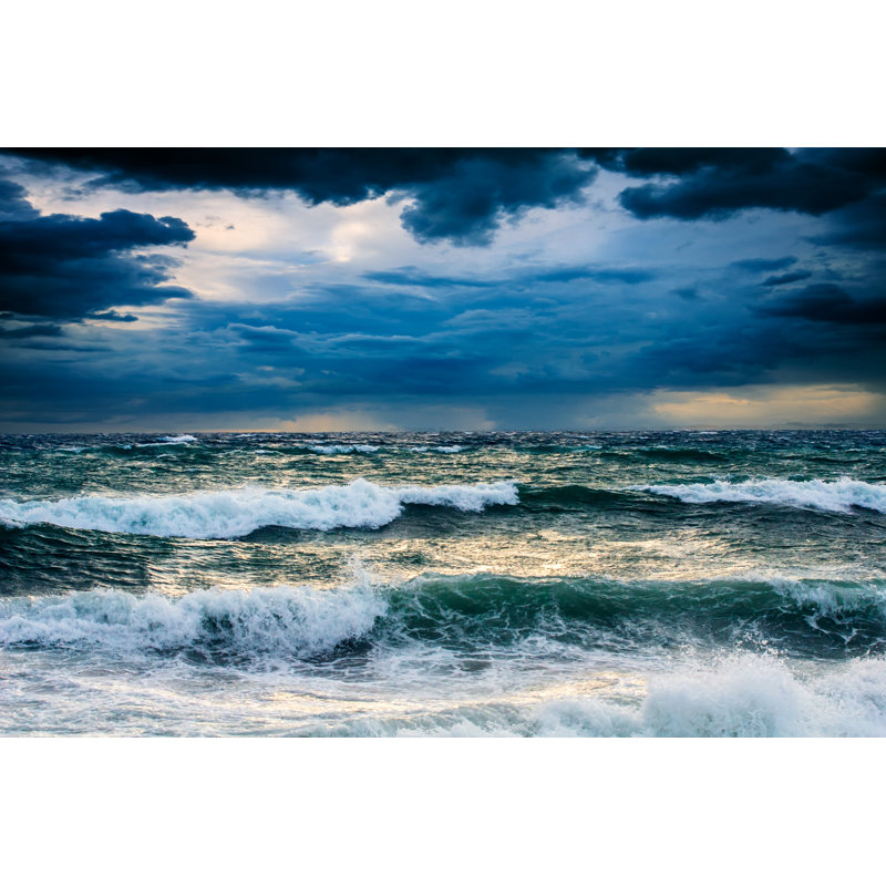 Storm Seascape - Wrapped Canvas Print, 20cm H x 30cm W x 3.8cm D