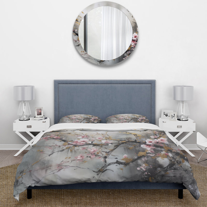 Ensemble de housse de couette en microfibre / polyester Pink Orchid, Housse de couette pour très grand lit et 2 très