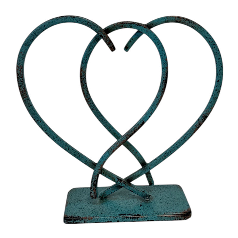 Verdigris cœur sur pied