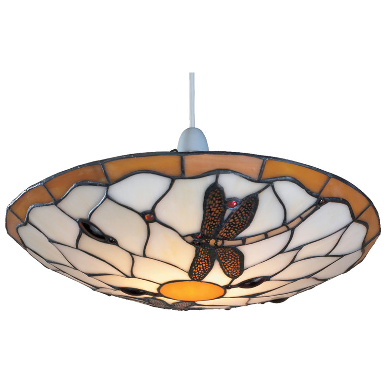 Plainville 15cm H Glass Bowl Pendant Shade ( Screw On ), Amber