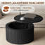 Table basse 31,5 "ronde en bois massif avec rangement-1190483867