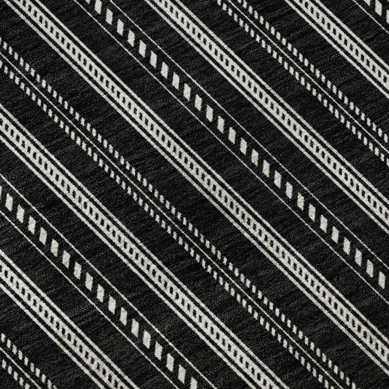 Tapis noir Prisco lavable à la machine de qualité supérieure, Rectangle 1 pi 8 po x 2 pi 6 po