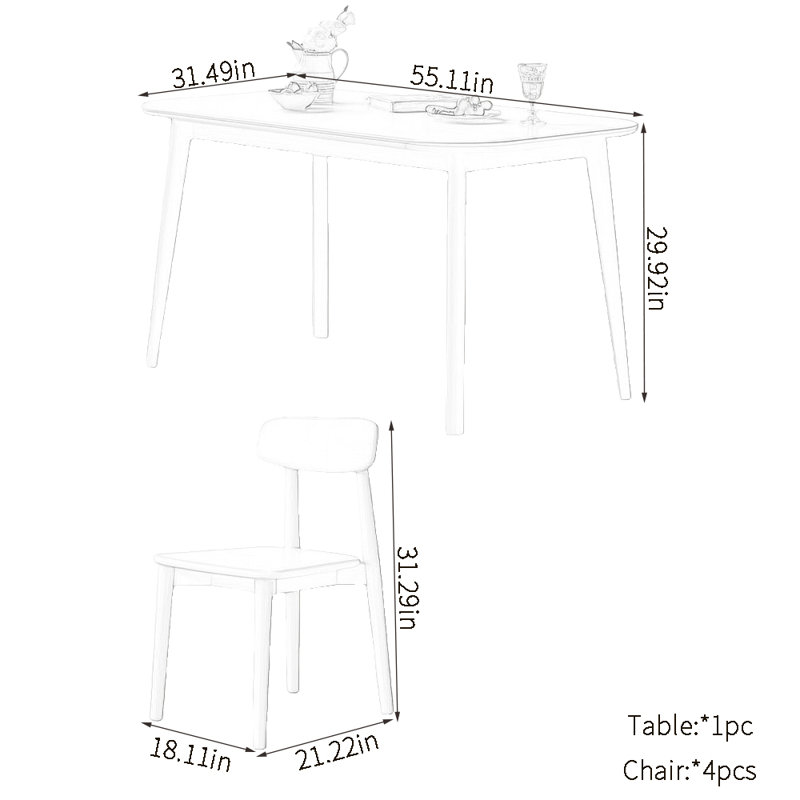 Tahire, H 29,92 po x L 55,11 po x l 31,49 po