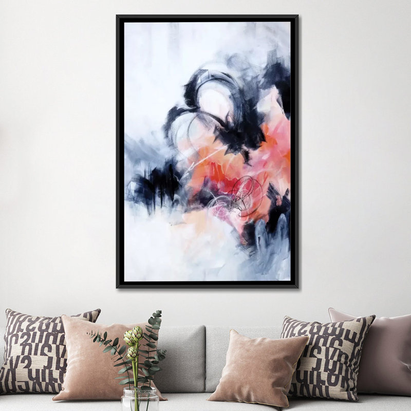 « fixation », reproduction d’impression sur toile tendue, H 26 po x l 18 po x P 1,5 po, Toile avec cadre noir, Pas de tapis