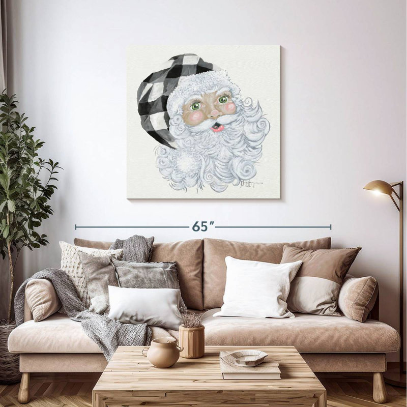 Lelend Santa With Buffalo Check, 39" H x 39" W