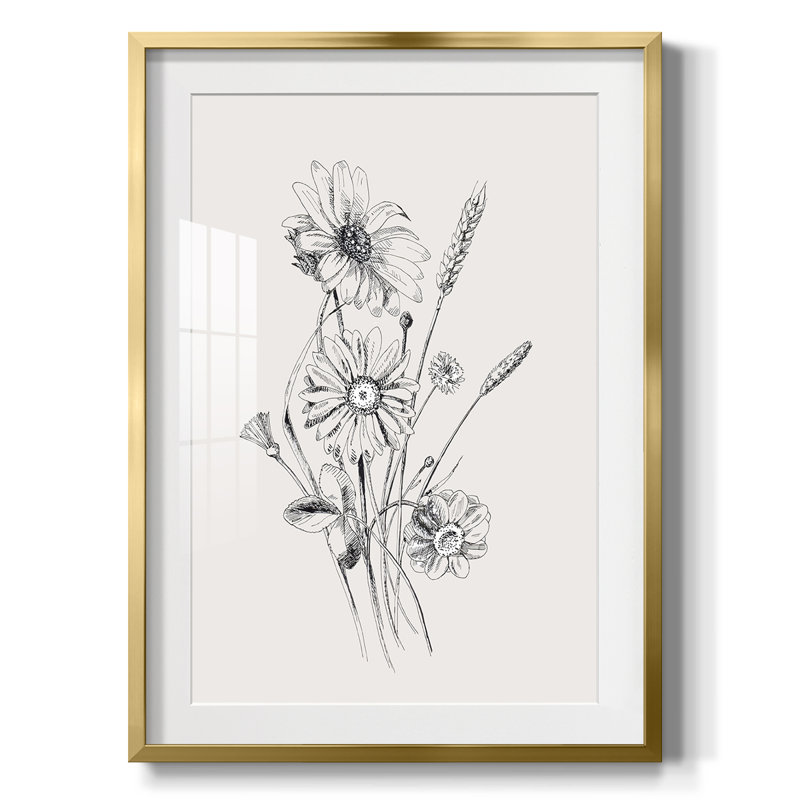 Imprimé floral rétro CCXCVI - impression encadrée