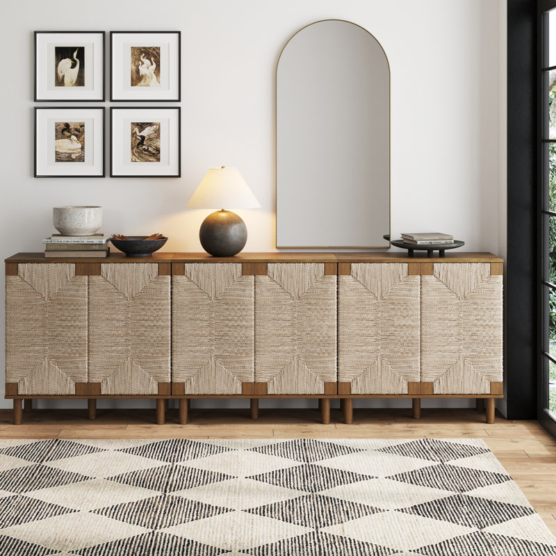 Solid Wood - Door Accent Cabinet Set Or TV Stand, Dark Brown