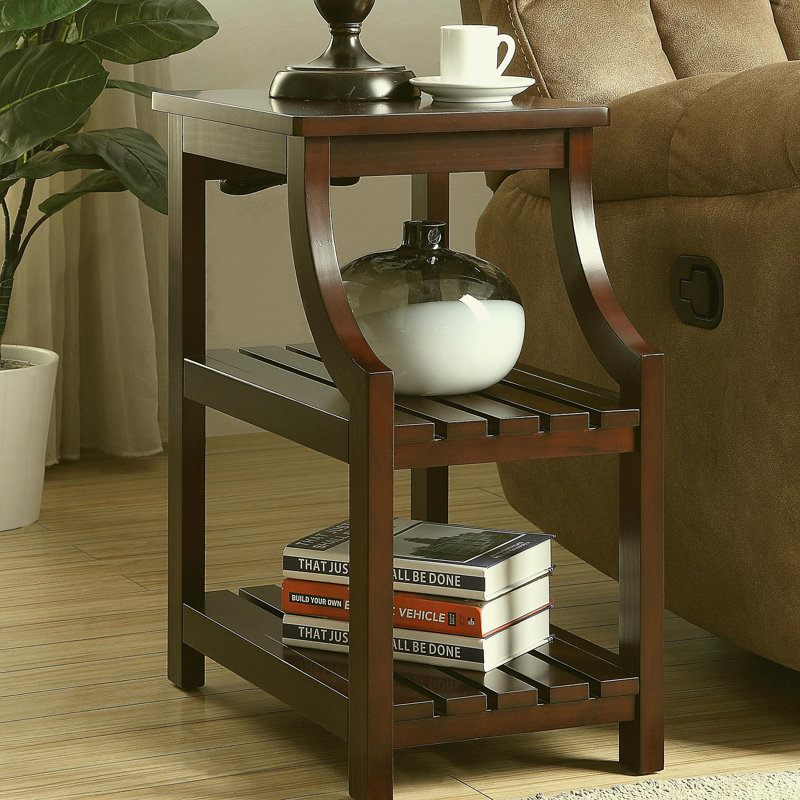 Table d'appoint couleur café avec station de charge USB