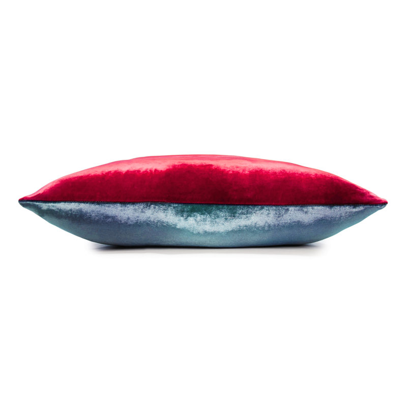 Two Tone Ombre Square Velvet Pillow Cover & Insert, Dusk/Midnight, 22" x 22"