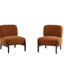 Méridienne Boucle en bois massif de 25,5 po - Orange élégante et confortable pour le salon, la chambre à coucher et le bureau-53265196