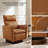 Winson Maxine 32.7'' W Swivel Top-Grain Genuine Leather Manual Push Back Recliner with Solid Wood Base