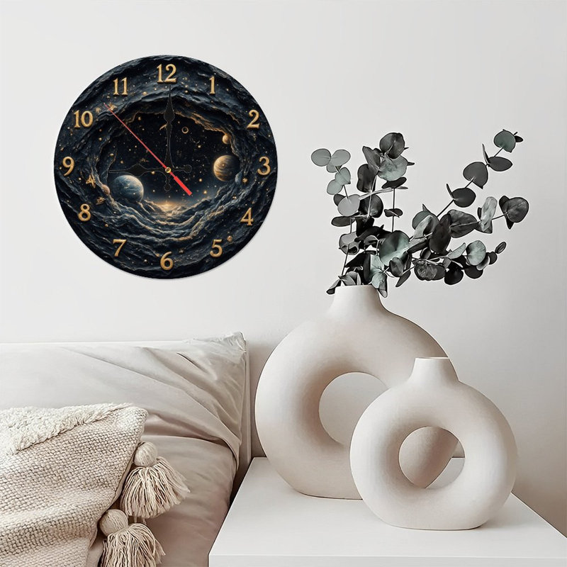 Horloge cosmique avec planètes