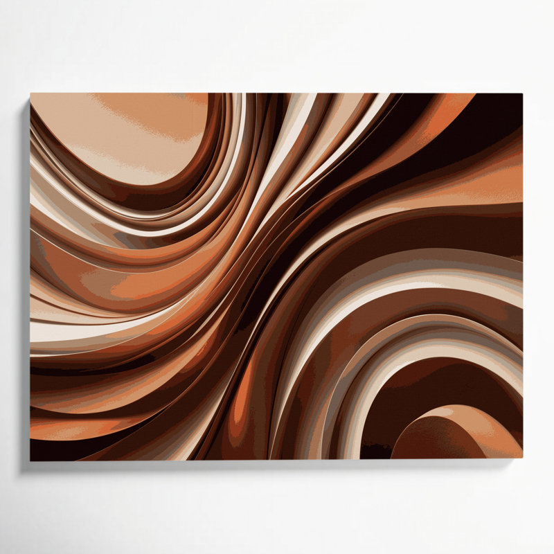 Gradient abstrait 54, art mural sur toile brune, H 11 po x l 14 po