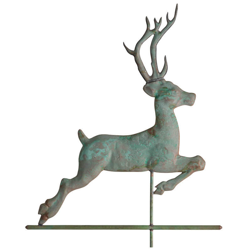 Copper Deer Weathervane, Verdigris