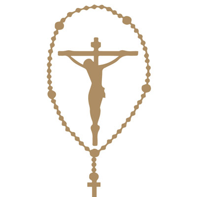 Décalcomanie murale crucifix rosary