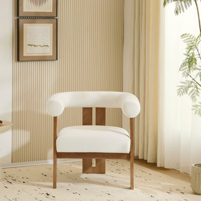 Chaise d'appoint moderne rembourrée avec accoudoirs ronds