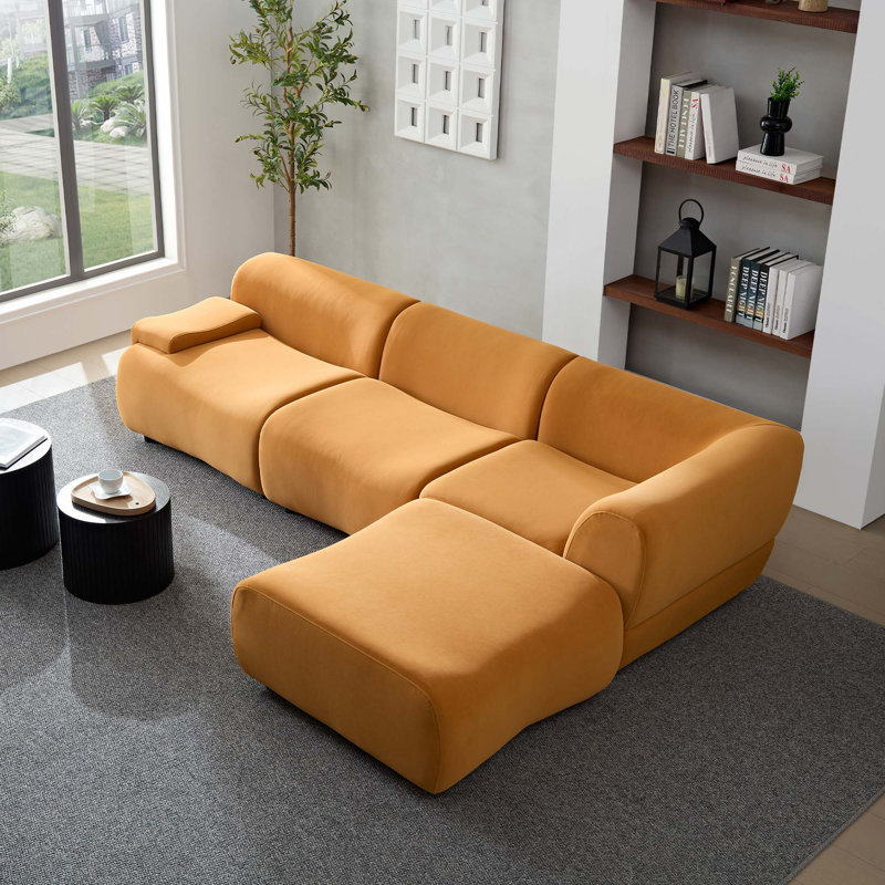 4 Free Sectional Sofa, Orange