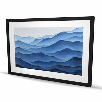 Océan bleu - reproduction matte encadrée côtière pour la décoration intérieure