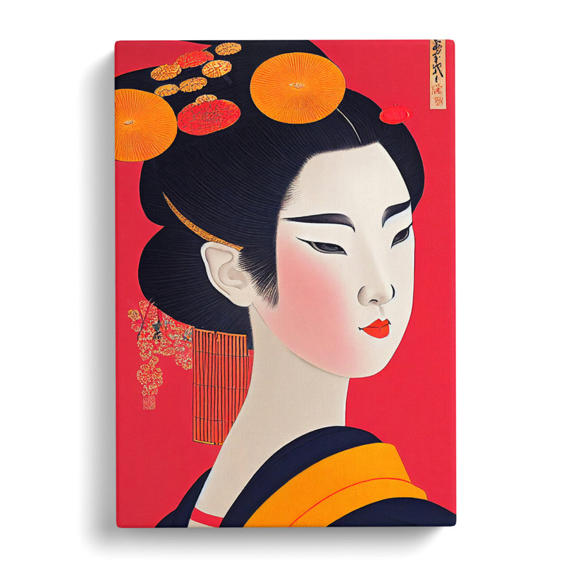 Picture Of A Geisha No.1 - Wrapped Canvas Print, 60cm H x 40cm W x 3cm D