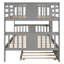 Lit double superposé gris avec lit gigogne simple. Fabrication solide, conforme aux exigences de la chambre à coucher en matière de structure stable, complète le décor