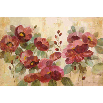 "Fleurs rouges" par Silvia Vassileva, reproduction sur toile tendue