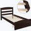 Lit plateforme simple avec rangement en bois massif Granita-507456208