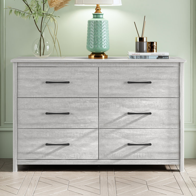 Allysyn 6 Drawer Dresser, Dusty Gray Oak