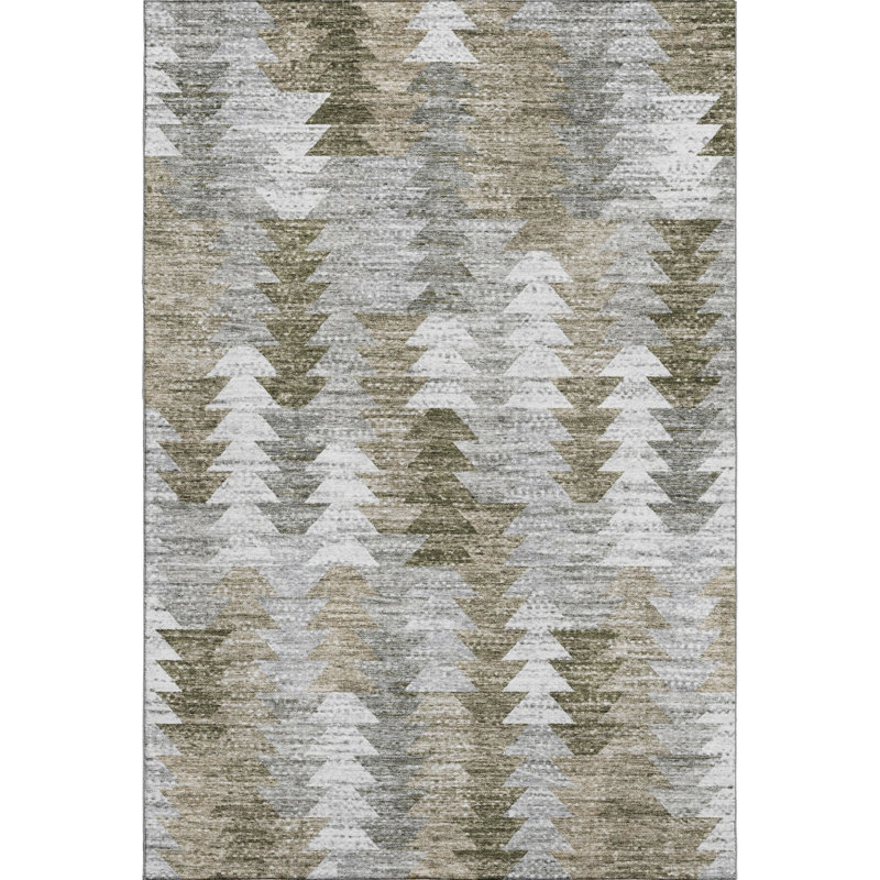 Premium Machine Washable Cerrito Brown Rug, Rectangle 2'6" x 3'10"