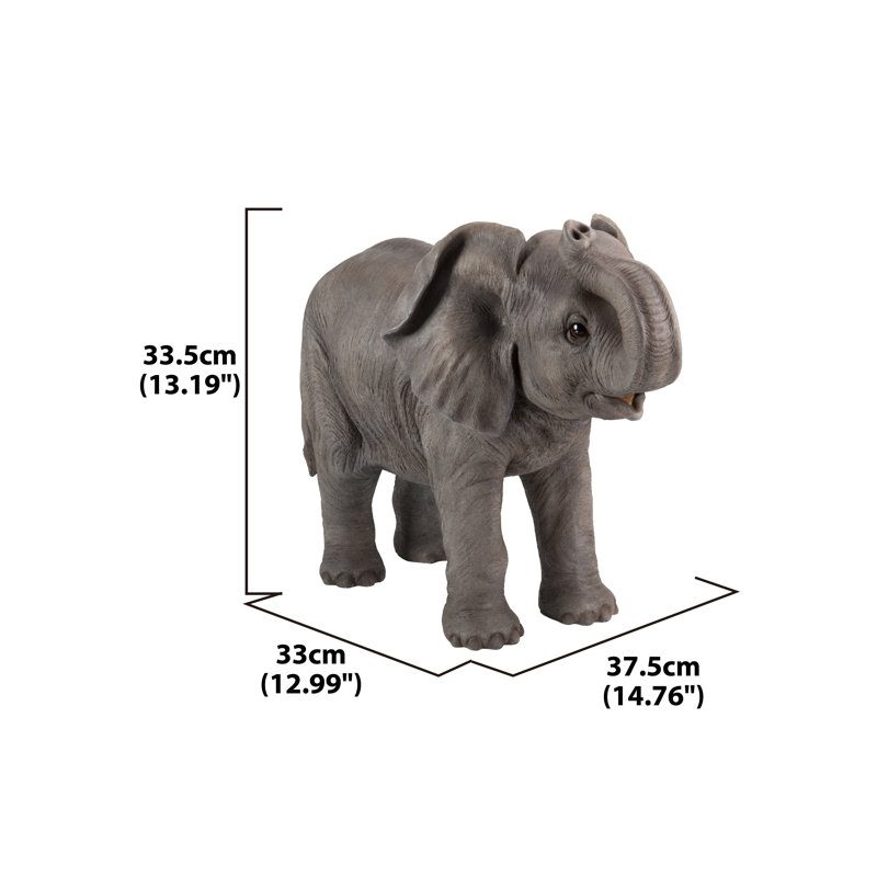 Elephant with Trunk Up Statue