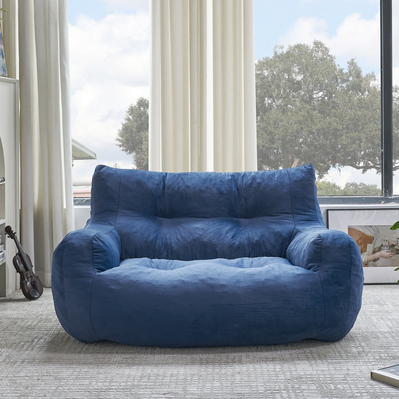 Oversized Bean Bag Chair for Adults, 2-Seater Loveseat Sofa, Bean Bag Couch with Filler Giant Living Room Bean Bag Chair with Pocket, Big Lazy Sofa Accent Chair for Gaming, Reading