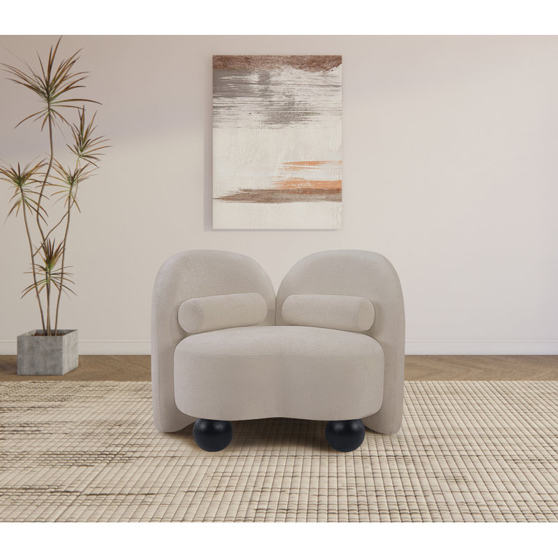 Daphne Upholstered Chair, Beige Chenille Fabric